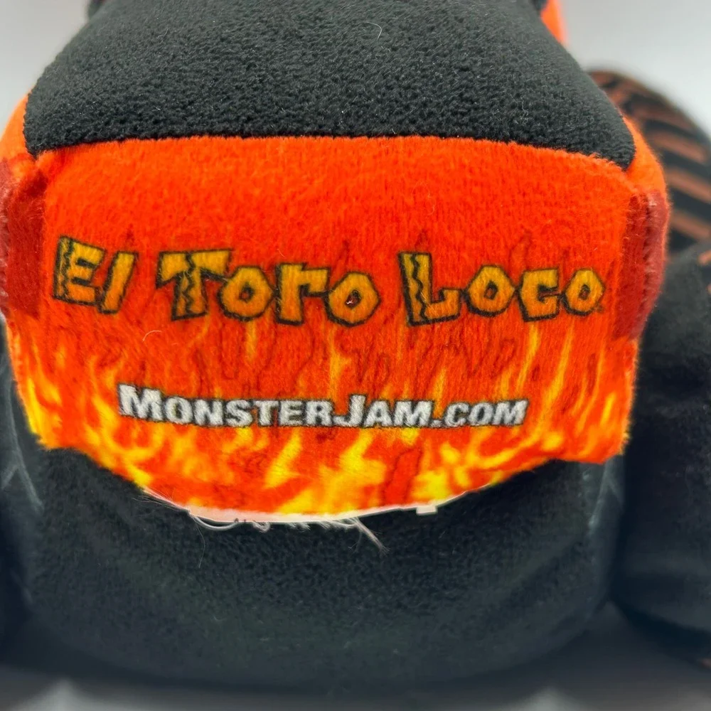 Monster Jam El Toro Loco Plush Truck Orange Soft Stuffed Toy EUC 12 x 11 x 6 in